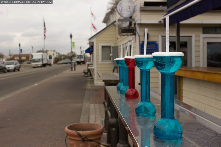 Plastic drinking cups at a local restaurant at Nautical Mile in Freeport L.I. 